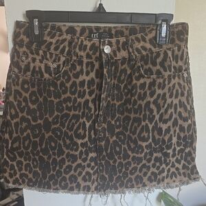 Zara Brown and Black Mini Skirt Casual Night Out